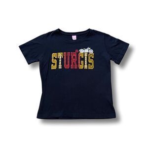 Vintage Sturgis Rally 2008 Black Women’s Short Sleeve Crew Neck T-Shirt • Size M